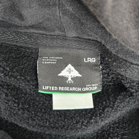 LRG Hoodie Pullover‎ Graphic Print Logo Black Mens Size L Street Underground - Picture 3 of 9